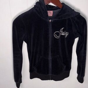 Juicy Couture Black Velour Zip-Up Jacket